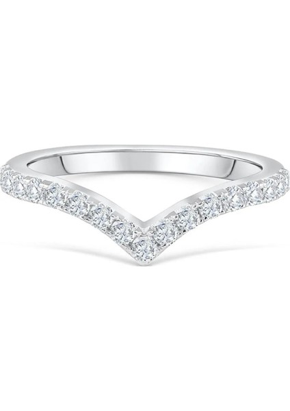Irlanta Işıltılı 0.10 Carat Gümüş Sonsuzluk Yarımtur Kadın Yüzük (2 Yıl Garanti Belgeli)