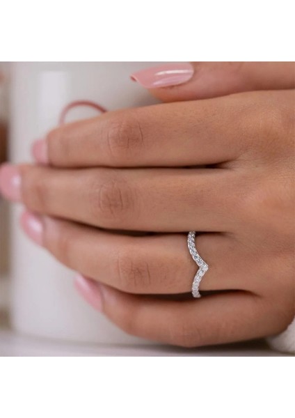 Irlanta Işıltılı 0.10 Carat Gümüş Sonsuzluk Yarımtur Kadın Yüzük (2 Yıl Garanti Belgeli) fiyatları