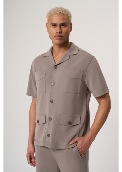 Louıs Haki Modal Içerikli, 4 Cepli Relaxed Fit Gömlek