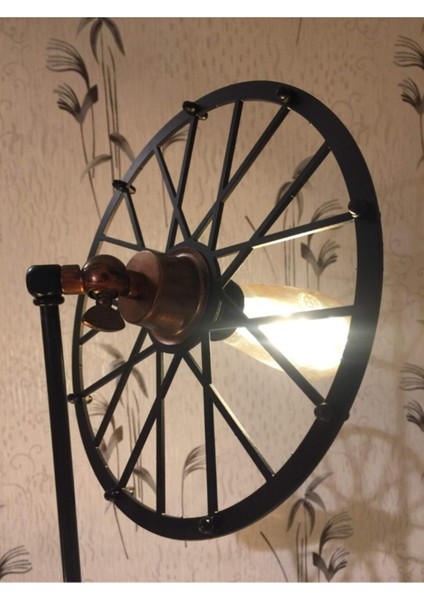 Retro Rustik Üçlü Üç Ayak Lambader Köşe Lambası