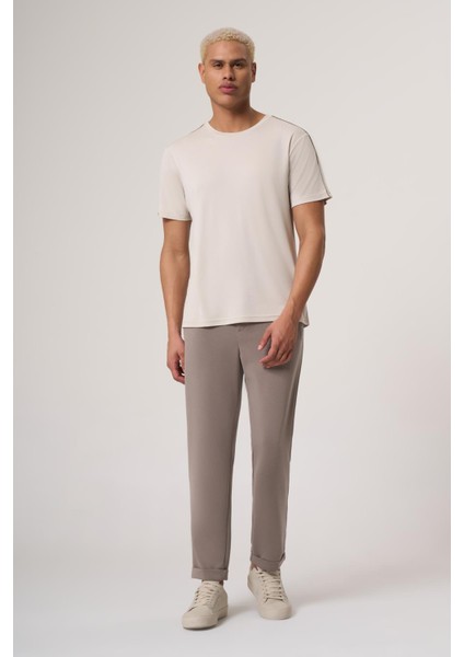 Great Taş Rengi Modal Içerikli, Ara Biye Detaylı Bisiklet Yaka Relaxed Fıt Petek Pike Tişört fiyatları