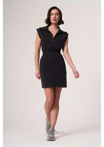 Brown Siyah Modal Içerikli Fermuarlı Ultra Rahat Elbise modelleri