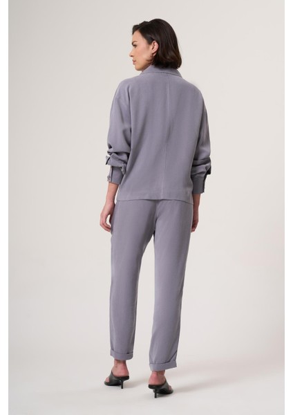 Cresy Gri Cupra Tensel Içerikli, Oversıze Dokuma Kumaş Gömlek-Ceket fırsatları