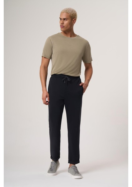 Great Haki Modal Içerikli, Ara Biye Detaylı Bisiklet Yaka Relaxed Fıt Petek Pike Tişört modelleri