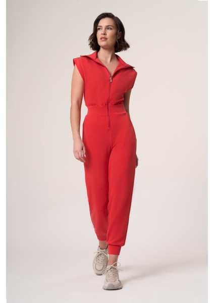 Casıs Kırmızı Modal Içerikli Fermuarlı Ultra Rahat Tulum fırsatları