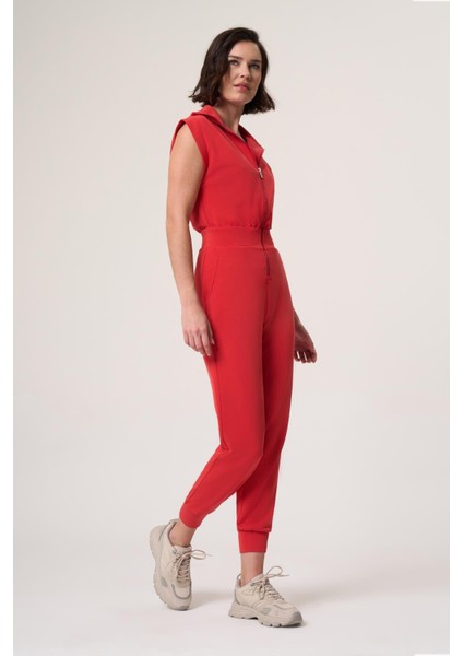 Casıs Kırmızı Modal Içerikli Fermuarlı Ultra Rahat Tulum indirimleri