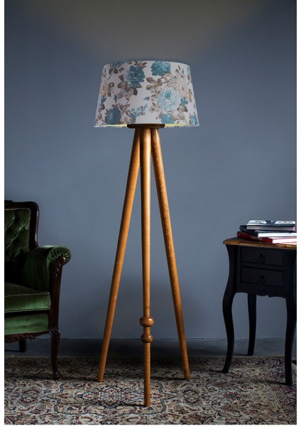 Round Leg Tripod Lambader Aydınlatma Ahşap Naturel Ağaç Country Dekor Lamba Aplik Masif Doğal fiyatları