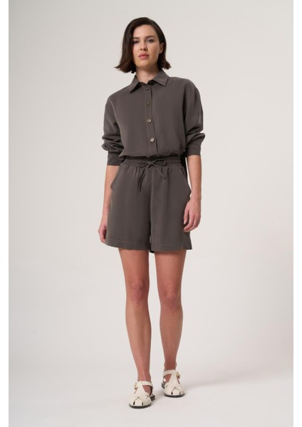 Syno Haki Cupra Tensel Içerikli Dokuma Kumaş Gömlek fırsatları