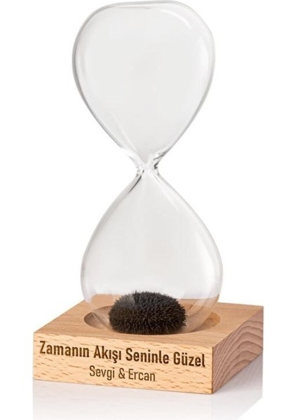 Kişiye Özel Ahşap Kaideli Manyetik Kum Saati