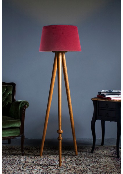 Round Leg Tripod Lambader Abajur Avize Aydınlatma Ahşap Naturel Ağaç Country Dekor Lamba Aplik fiyatları