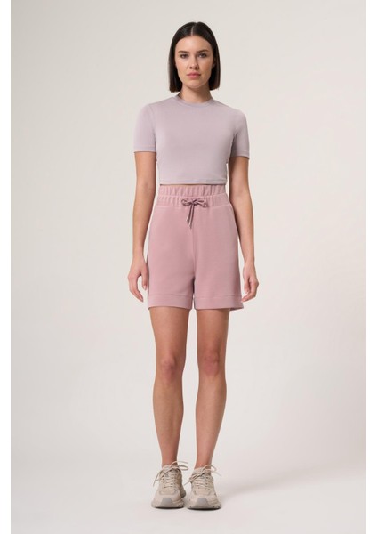 Shıw Pudra Modal Içerikli, Kemer Detaylı Ultra Rahat Şort