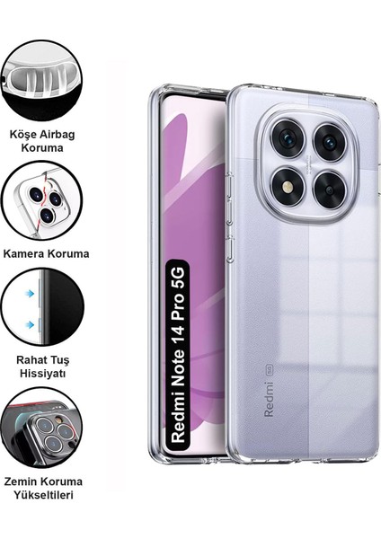 Xiaomi Redmi Note 14 Pro 5g Kılıf Şeffaf Kamera Korumalı Esnek Yumuşak Silikon fiyatları