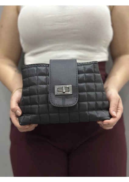 Kapaklı Kapitone Siyah Cilt Çanta modelleri