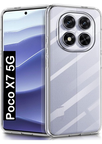 Poco X7 Kılıf Şeffaf Kamera Korumalı Esnek Yumuşak Silikon