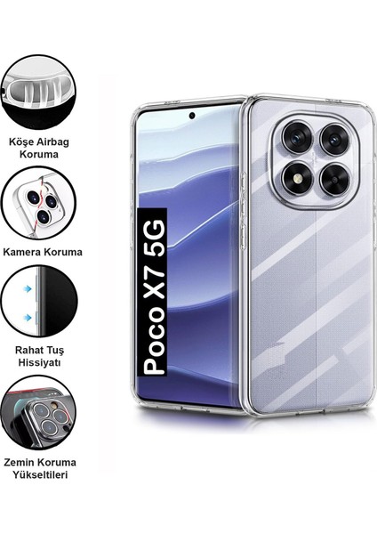 Poco X7 Kılıf Şeffaf Kamera Korumalı Esnek Yumuşak Silikon fiyatları