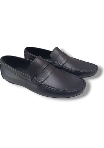 GR0298 Yumuşak Deri Erkek Babet Sade Loafer Ayakkabı