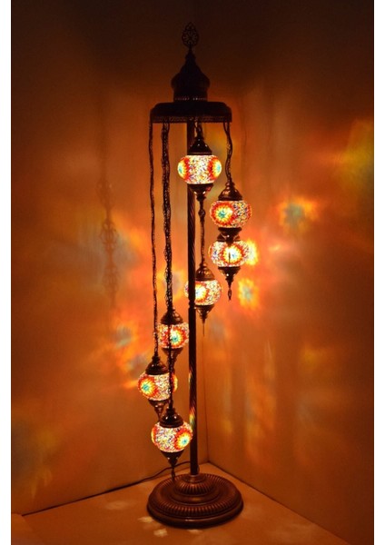 Lambader Çoklu Elişi Sarkıt Camlı, Mozaik Ayaklı Lambader, Dekoratif Köşe Lambası Model 1 fiyatları