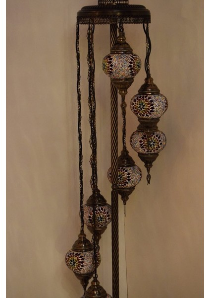 Lambader Çoklu Elişi Sarkıt Camlı, Mozaik Ayaklı Lambader, Dekoratif Köşe Lambası Model 1 fırsatları