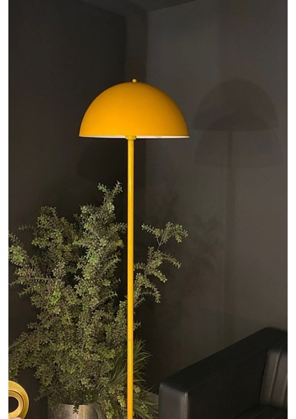 Sarı Lambader Modern Dekoratif Metal Salon Hol Çalışma Odası Zemin Lambası 170 cm Kablo
