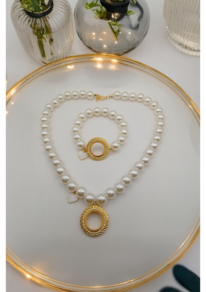 Kalpli Incili Çeyrekli Bileklik, Inci Çeyrekli Kolye , Çeyrek Altın Kolye Çeyrek Altın Set modelleri