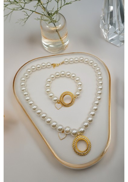 Kalpli Incili Çeyrekli Bileklik, Inci Çeyrekli Kolye , Çeyrek Altın Kolye Çeyrek Altın Set fırsatları