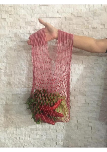 Pazar - Alışveriş Filesi - Çantası - Pembe 5 Adet