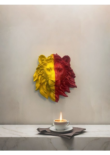 Aslan Kafası Ledli Pilli Aplik - Şık ve Modern Tasarım -19 x 16 cm