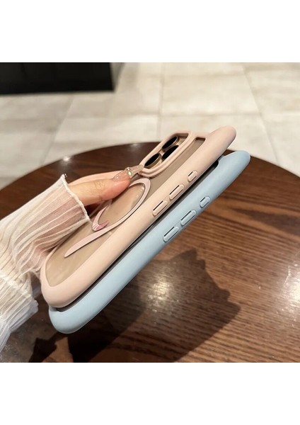 Apple iPhone 16 Pro Max Uyumlu Kılıf Zebana Magicat Silikon Kılıf (Kablosuz Şaj Destekli) Açık Mavi fırsatları
