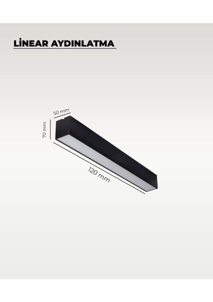 120 cm Siyah Metal Kasa Lineer Aydınlatma 3200K (Sarı Işık) fiyatları