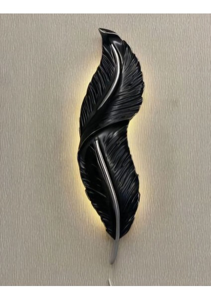 Tüy Aplik Ledli Kablolu Dekoratif Duvar Aydınlatma 60 x 16 cm