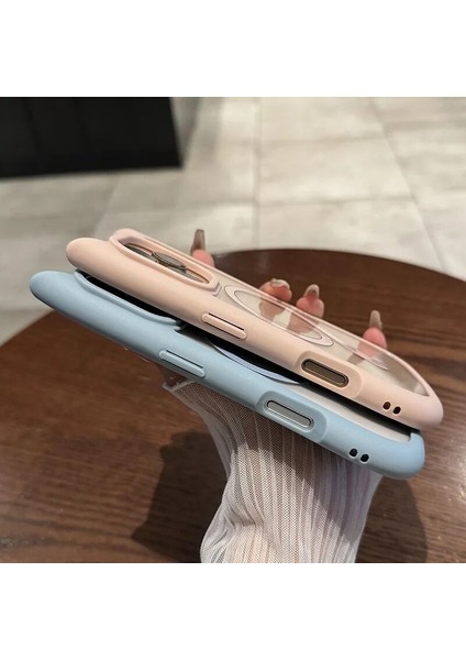 Apple iPhone 13 Pro Max Uyumlu Kılıf Zebana Magicat Silikon Kılıf (Kablosuz Şaj Destekli) Açık Mavi modelleri