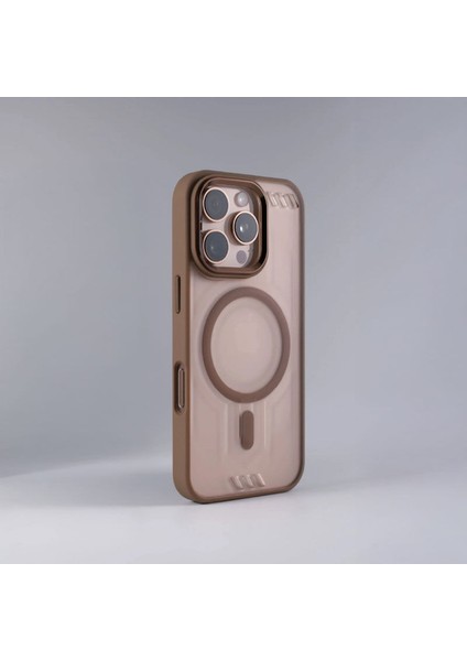 Apple iPhone 16 Pro Uyumlu Kılıf Zebana Vault Silikon Kılıf (Kablosuz Şarj Destekli) Desert Titanyum fiyatları