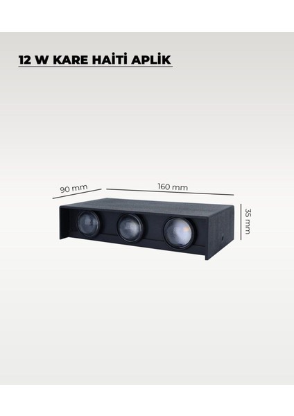 Haiti LED Aplik Siyah Kasa 2200K Amber Işık fiyatları