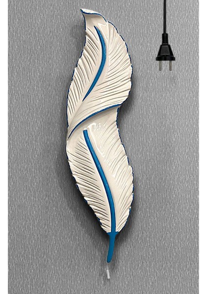 Tüy Aplik Ledli Kablolu Dekoratif Duvar Aydınlatma 60 x 16 cm