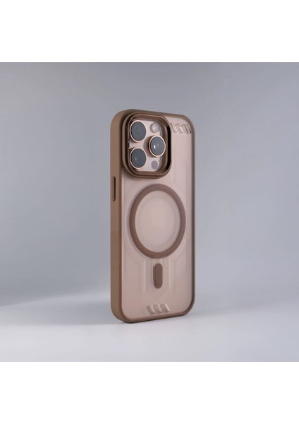 Apple iPhone 14 Pro Max Uyumlu Kılıf Zebana Vault Silikon Kılıf (Kablosuz Şarj Destekli) Desert Titanyum fiyatları