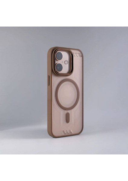 Apple iPhone 16 Plus Uyumlu Kılıf Zebana Vault Silikon Kılıf (Kablosuz Şarj Destekli) Desert Titanyum fiyatları