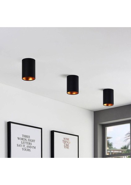 10 x 6 cm Metal Kasa 7 Watt Günışığı GU10 Duy Sıva Üstü Tavan Armatür Metal Tavan Aplik Siyah indirimleri