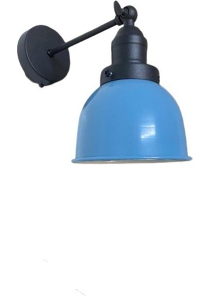 Retro Metal Dekoratif Rustik Akrobatik Mavi Mafsallı Duvar Aplik