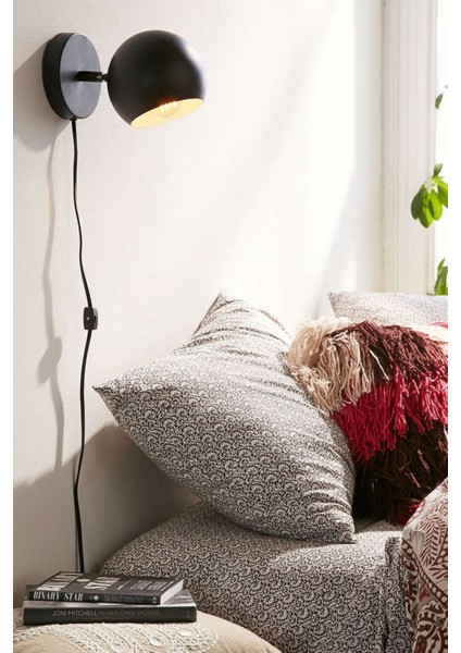 Metal Retro Dekoratif Kablolu Fişli 180 Derece Aplik