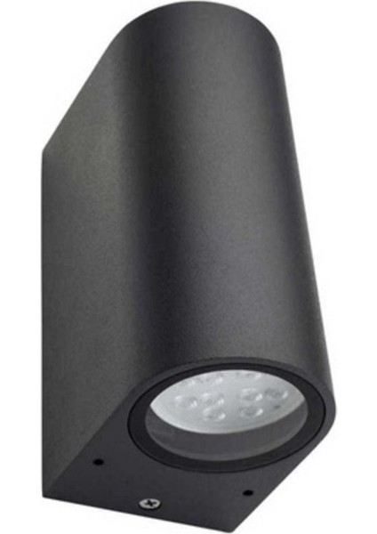 Duvar Aplik Armatür Çift Yönlü 2 x GU10 Plastik Siyah (Ampul Hariç)