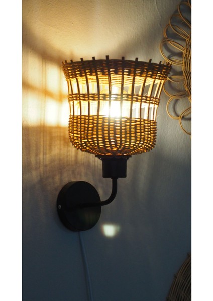 Rattan Aplik Etna - El Yapımı, Dekoratif ve Kullanışlı Duvar Lambası indirimleri
