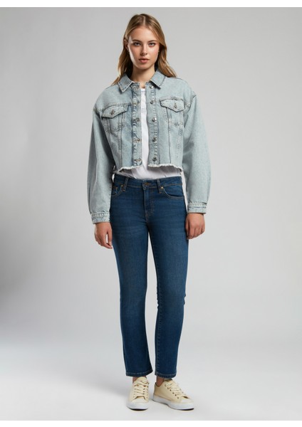 Kadın Klasik Yaka Regular Fit Denim Ceket 252 Lcf 131006 Freya Denım