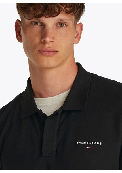 Siyah Erkek Polo T-Shirt DM0DM20914BDS Tjm Reg Lınear Polo