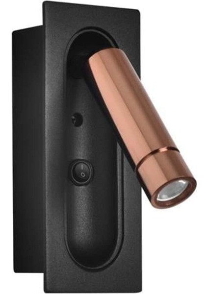 Sıva Altı Yatak Başı Aplik Siyah Bakır MD-A1247-20