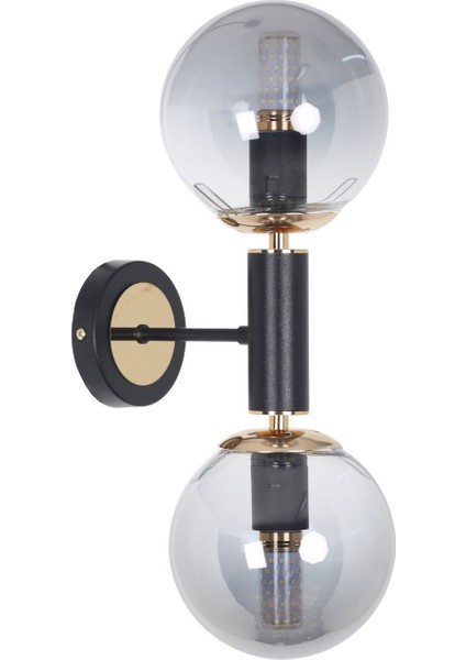 Hector Siyah Gold 2 Füme Camlı Aplik modelleri