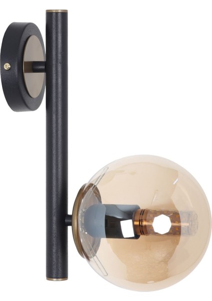 Libra Siyah Eskitme Bal Camlı Aplik