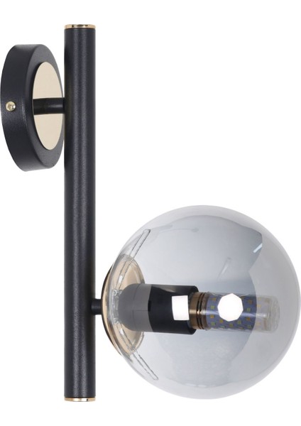 Libra Siyah Gold Füme Camlı Aplik