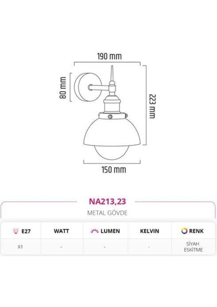 Iç Mekan Aplik Siyah Eskitme Md-A 5234-23