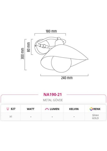 Dekoratif Iç Mekan Aplik Siyah Gold Md-A 5230-21 fırsatları