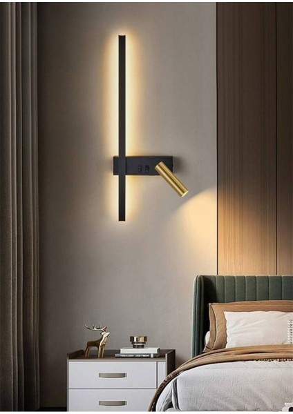 Dekoratif Gold Kaplamalı Samsung Ledli Duvar Aplik Günışığı Otel Salon Yatak Odası